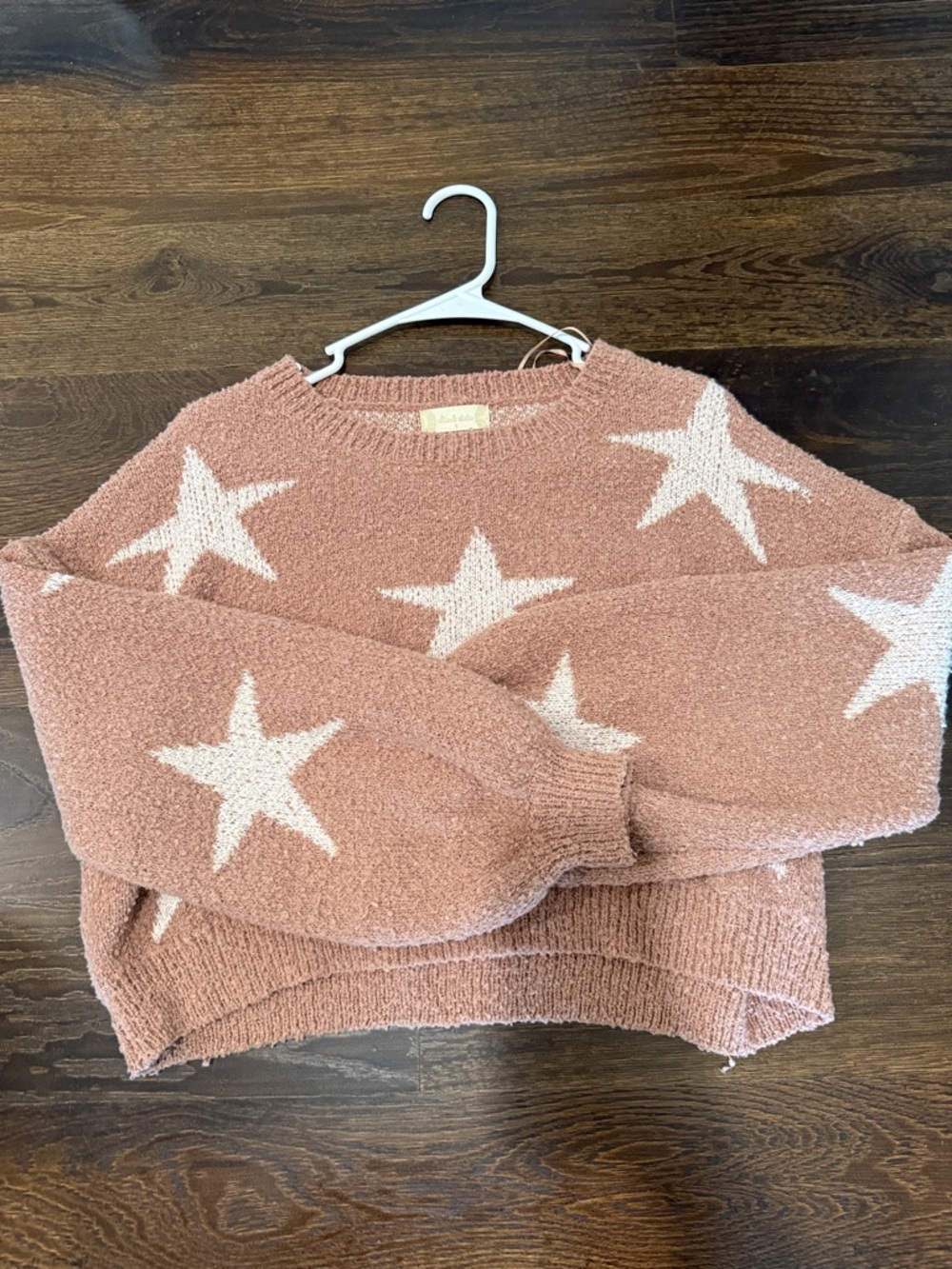 Altar'd State Dusty Rose Star Scoop Neck Sweater